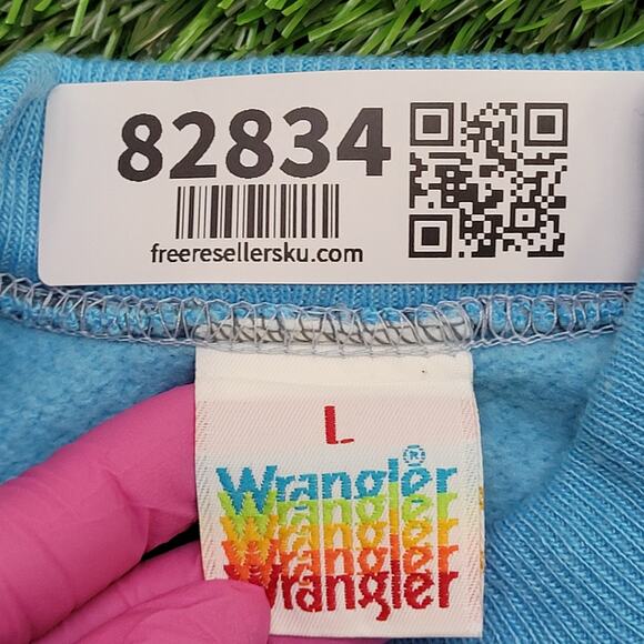 Vintage 80s Wrangler Raglan Sweatshirt Womens M/L 19x19 Boxy - Picture 5 of 11